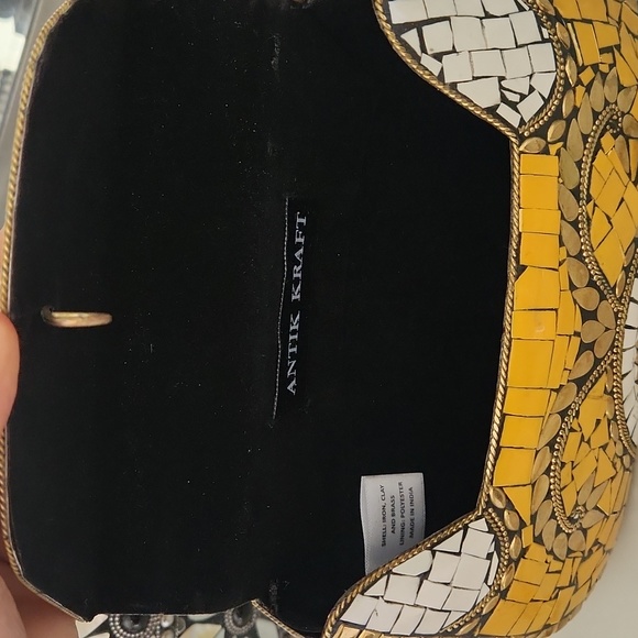 BOHO Clay, brass, stone purse - Picture 3 of 5